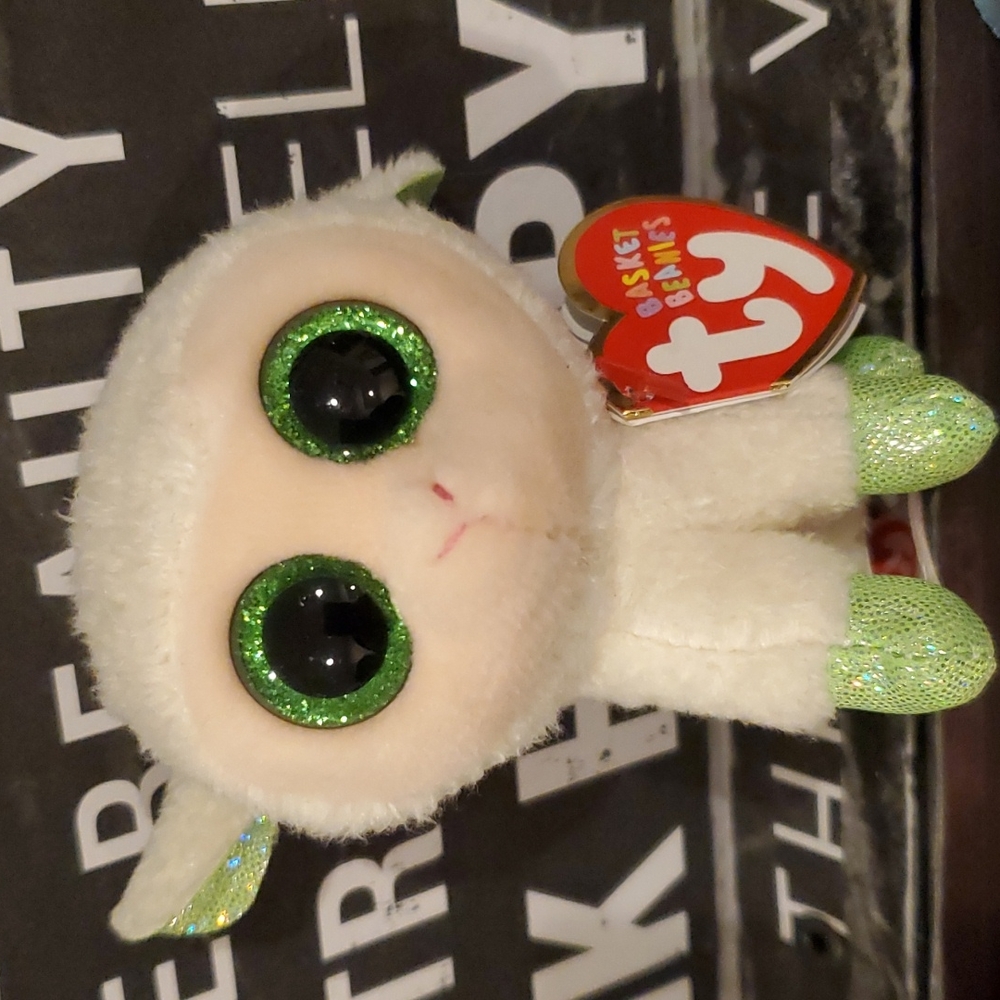 Ty Silk Beanie Boos LOLA the Lamb 3"  Beanbag Plush Toy w/ Glitter Eyes EASTER